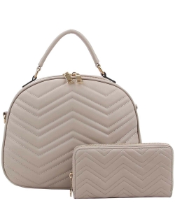 Small Woman Satchel Classic Top Handle Purse LQ121-1W GRAY